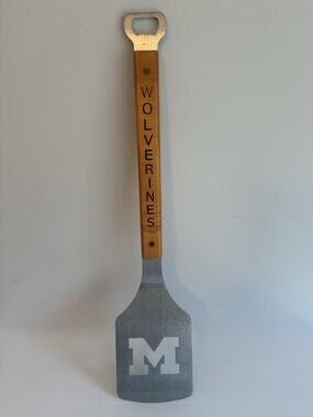 Michigan Wolverines Sportula BBQ Spatula Bottle Opener Wood Handle NCAA Grill